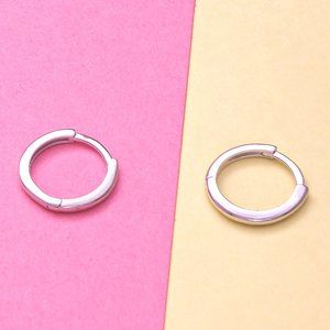Sterling Silver Hoop Earrings • Tiny 925 Silver Hinged Hoops • Hypoallergenic